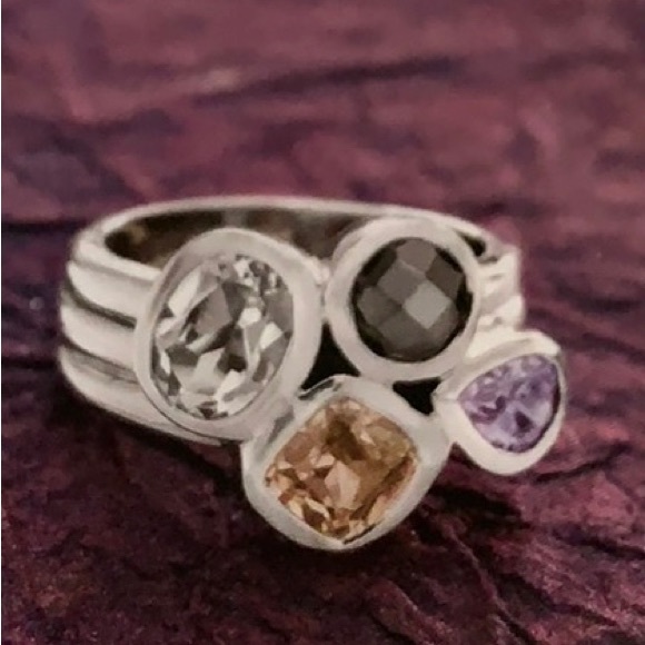 Silpada 4 Stone Ring R2206 Wine Flight. - Picture 3 of 14